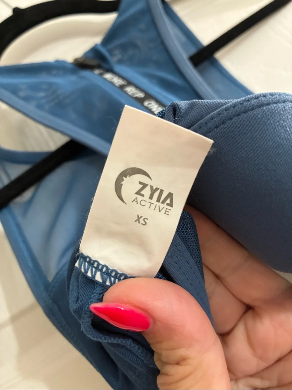 ZYIA Blue Racerback Mesh-Back Sports Bra